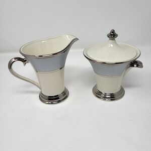 Lenox Blue Frost Sugar And Creamer Set New Fine Ivory China Elegant Replacements